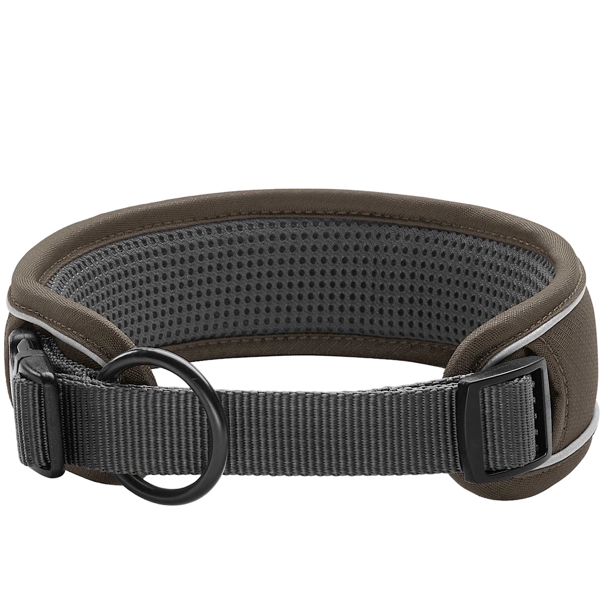 Hunter Divo Hundehalsbånd S 25-35 Brun/Grå - justerbart hundehalsbånd (25-35 cm, B 4 cm)